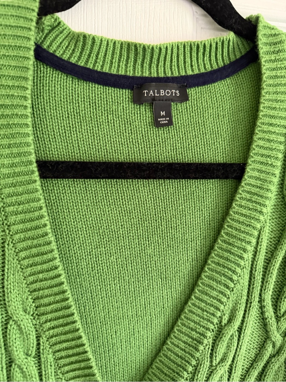 Talbots Moss Green V-Neck Button Cardigan M - Picture 3 of 4